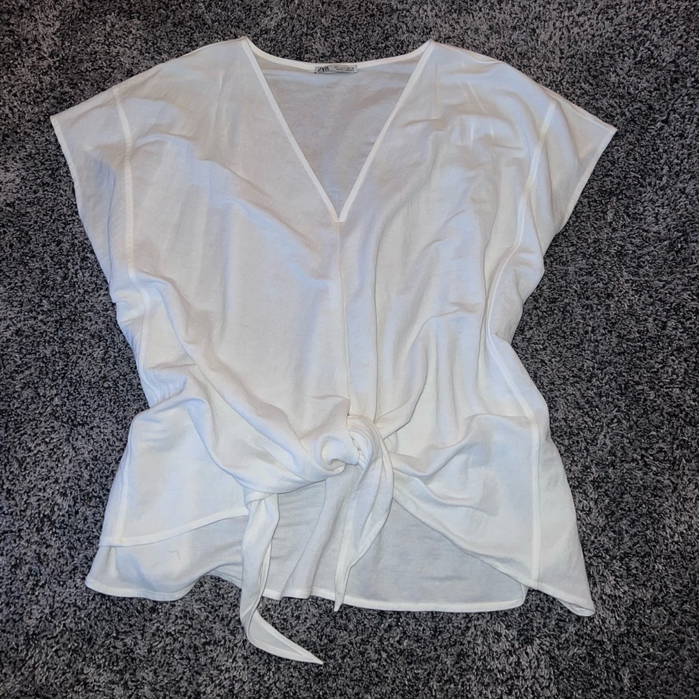 Zara tie front top